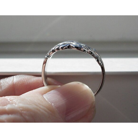 925 STERLING SILVER Waves Swirls Statement Ring - Picture 5 of 15